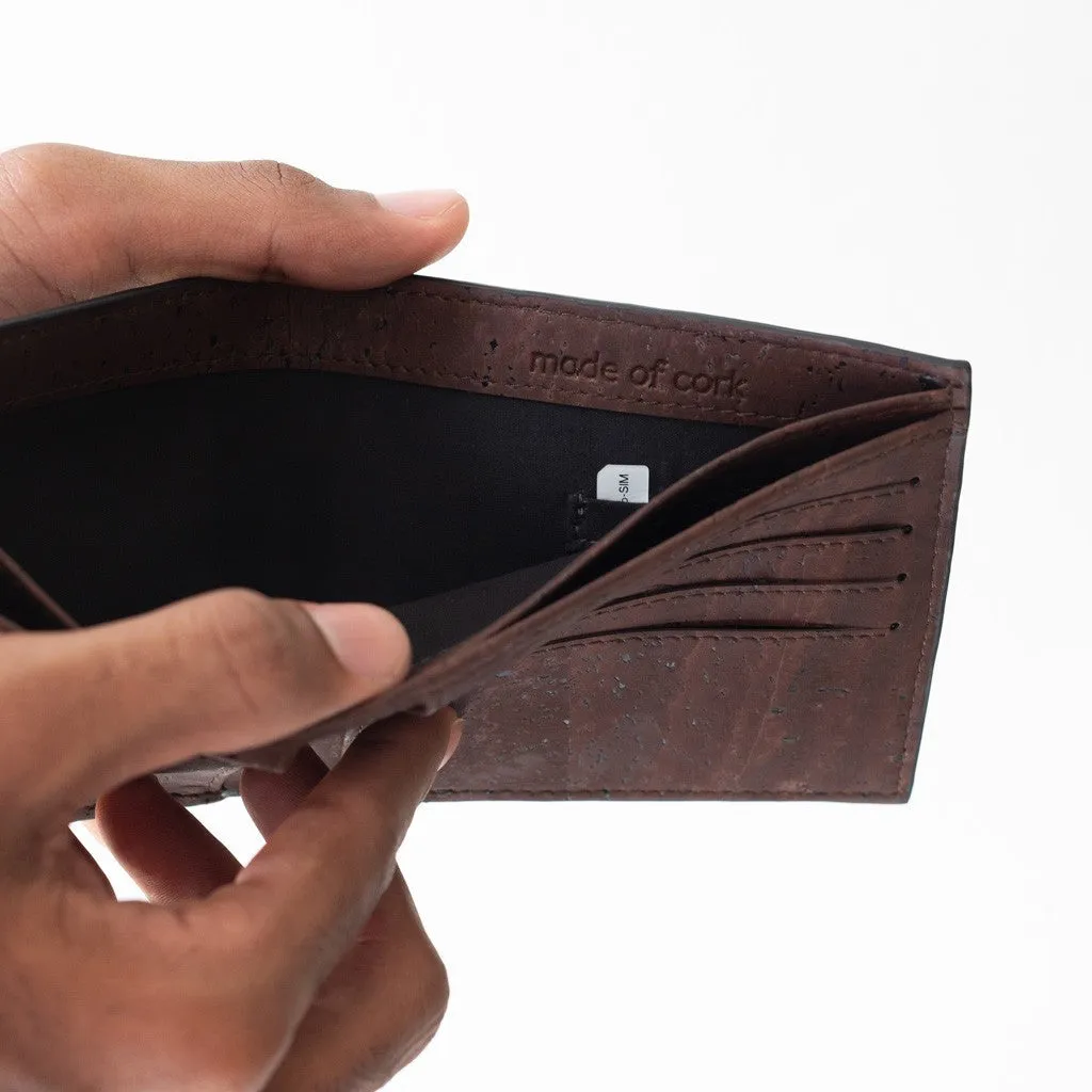 100% VEGAN – GALE MEN’S SLIMFOLD WALLET – BLACK + BROWN