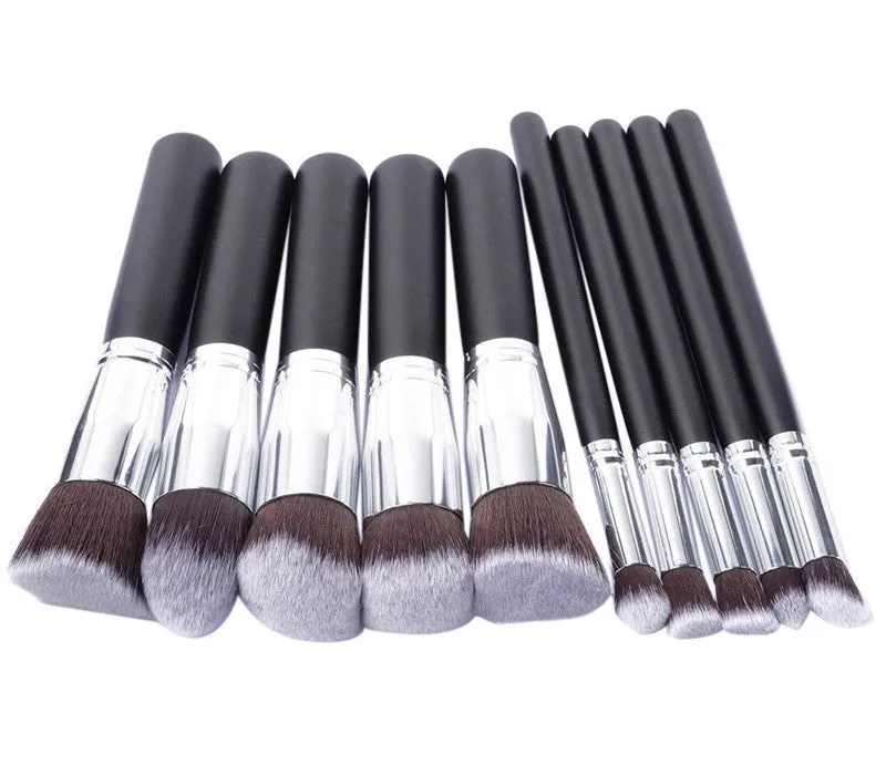 10PCS MAANGE rose gold makeup brushes maquiagem hair eyebrow foundation brush pen cosmetics make up brushes Professional