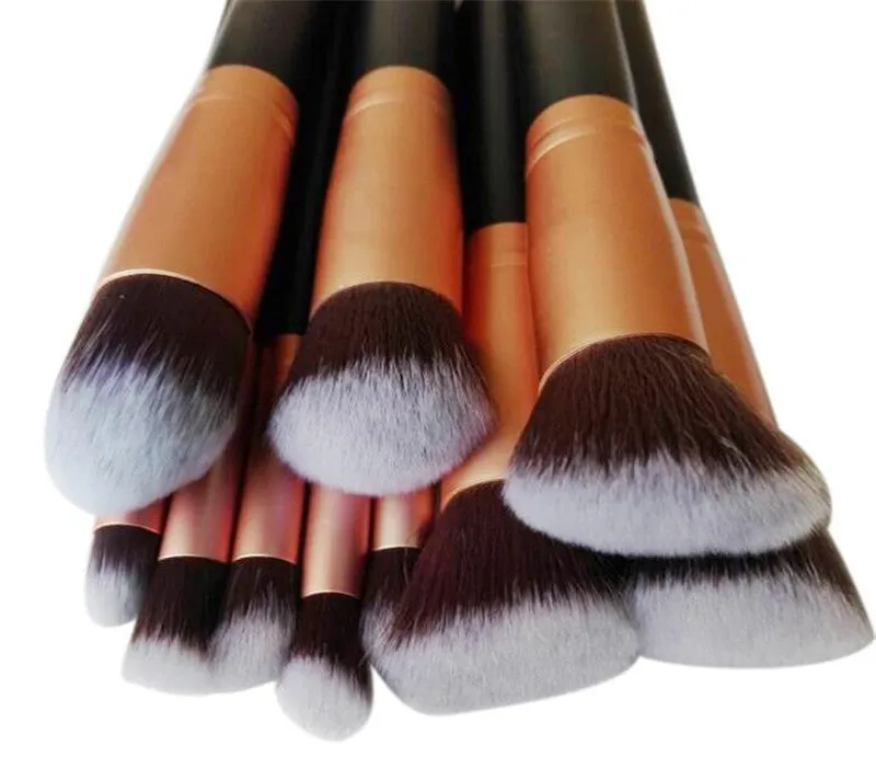 10pcs MAANGE Rose gold Makeup Brushes professional maquiagem cleaner foundation brush pen eyebrow make up brush cosmetics