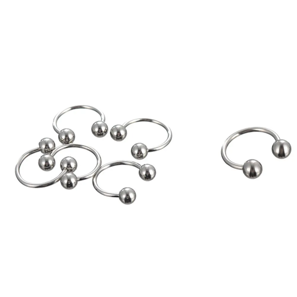 10PCS Stainless Steel Curved Eyebrow Nose Lip Earrings Nipple Piercings Punk Body Piercing  SM6