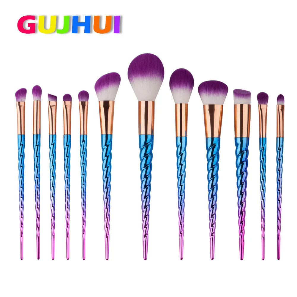 12PCS GUJHUI Professional makeup brushes Eyeshadow eyebrow Contour hair brush Powder Foundation make up brushes cosmetics