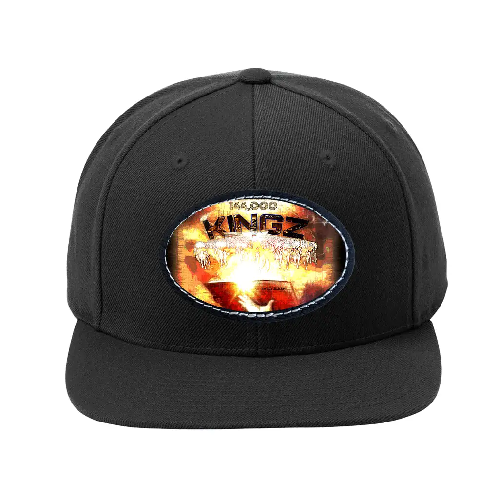 144,000 KINGZ 01-01 Designer Sport-Tek Yupoong Flat Brim Baseball Cap with Oval Leather Patch (5 colors)