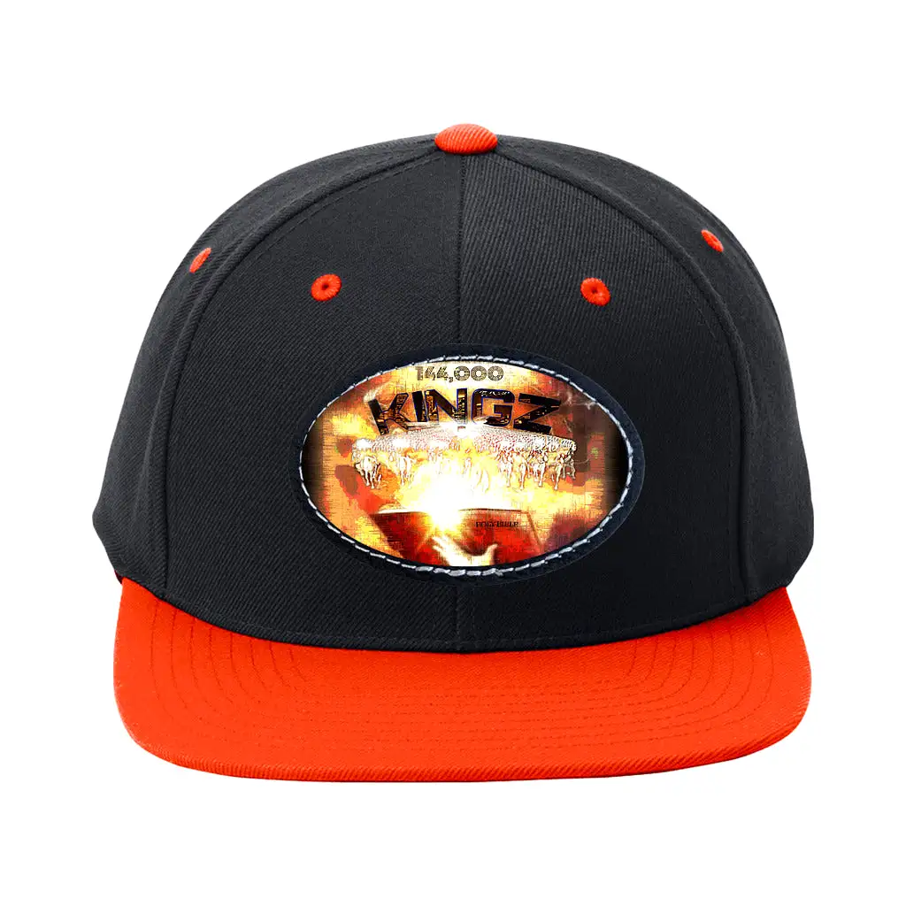 144,000 KINGZ 01-01 Designer Sport-Tek Yupoong Flat Brim Baseball Cap with Oval Leather Patch (5 colors)