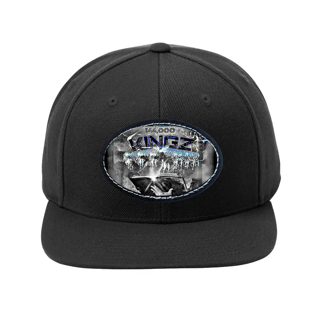 144,000 KINGZ 01-03 Designer Sport-Tek Yupoong Flat Brim Baseball Cap with Oval Leather Patch