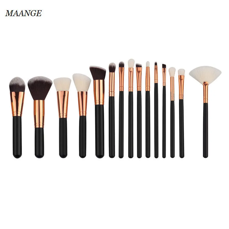 15Pcs MAANGE professional makeup brushes Eyebrow Eyeshadow Brush pinceaux maquillaje Foundation make up brushes cosmetics