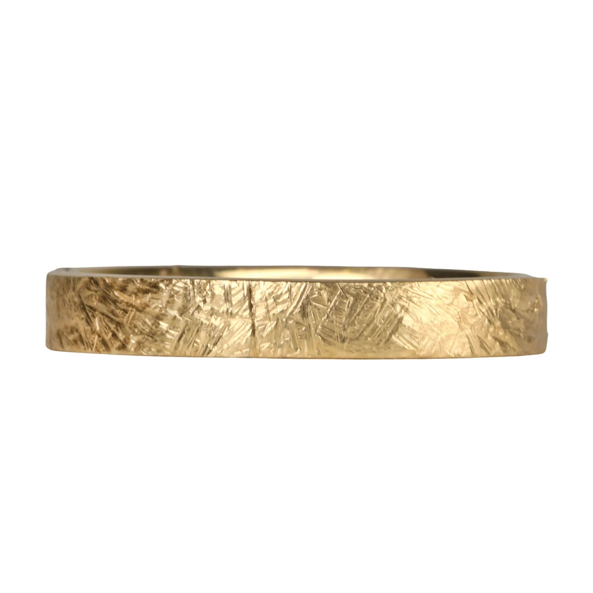 18K Gold Mini Cigar Band with Boulder Finish