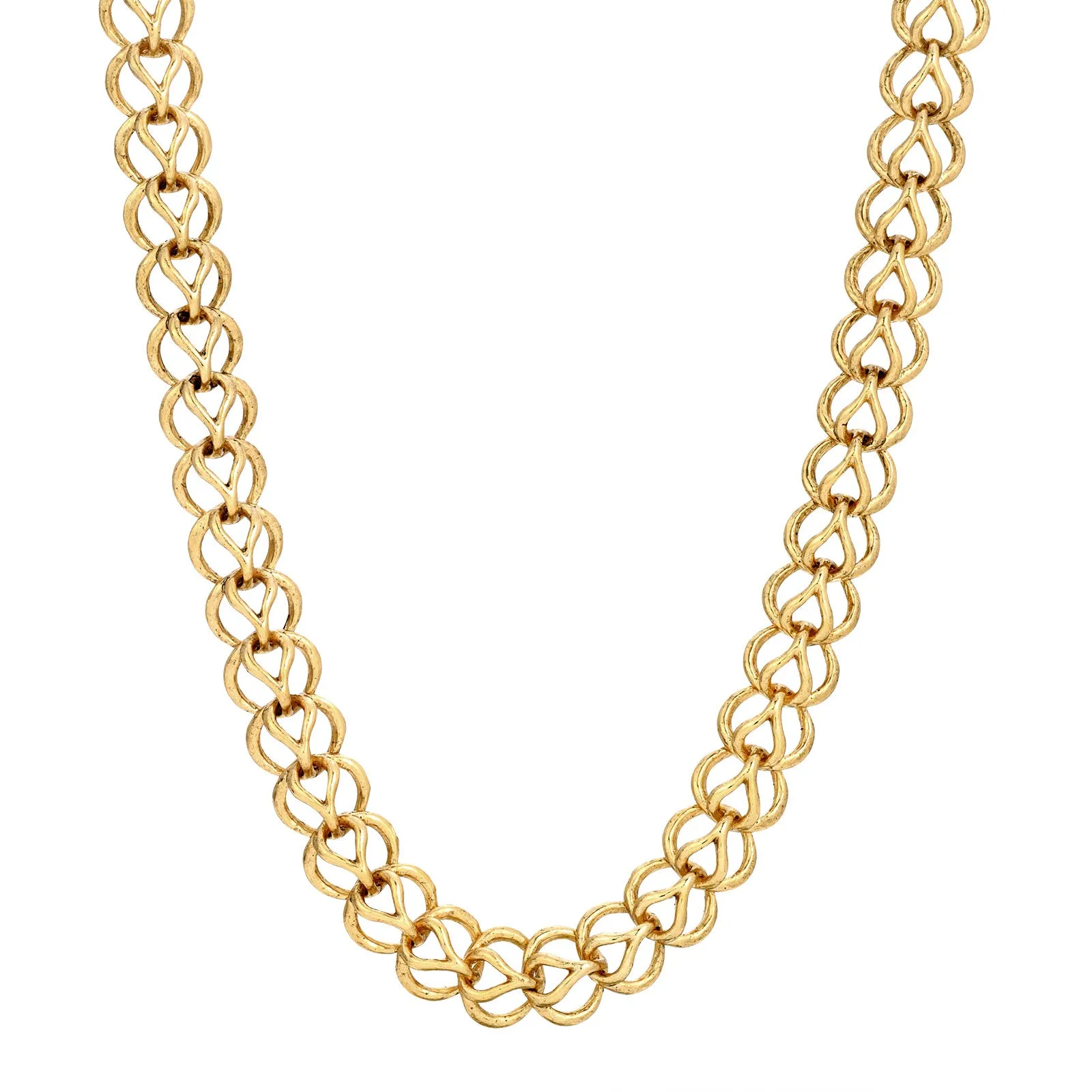 1928 Jewelry Gold Hand Linked Chain Necklace 18