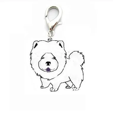 5Pcs/Lot Cute Chow Chow Sharpei Foxhound Pug Shepherd Dog Purse Charms