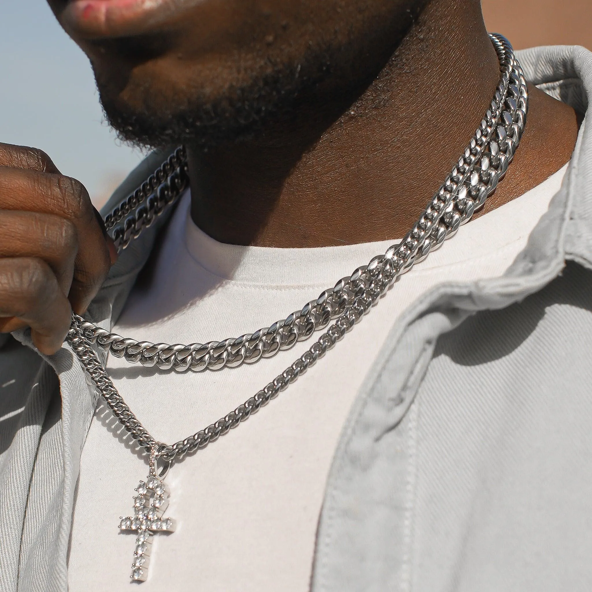 6mm Cuban Chain - White Gold