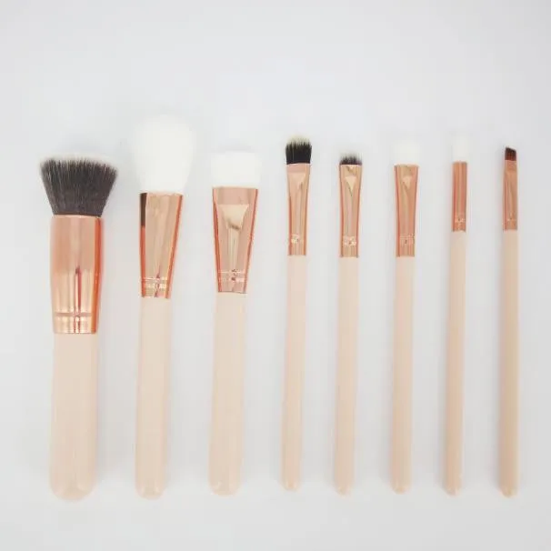 7pcs/8pcs QiBest Professional makeup brushes maquillage rose gold pencil brush eyebrow Foundation make up brushes cosmetics