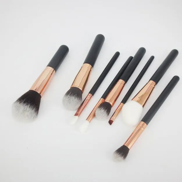 7pcs/8pcs QiBest Professional makeup brushes maquillage rose gold pencil brush eyebrow Foundation make up brushes cosmetics