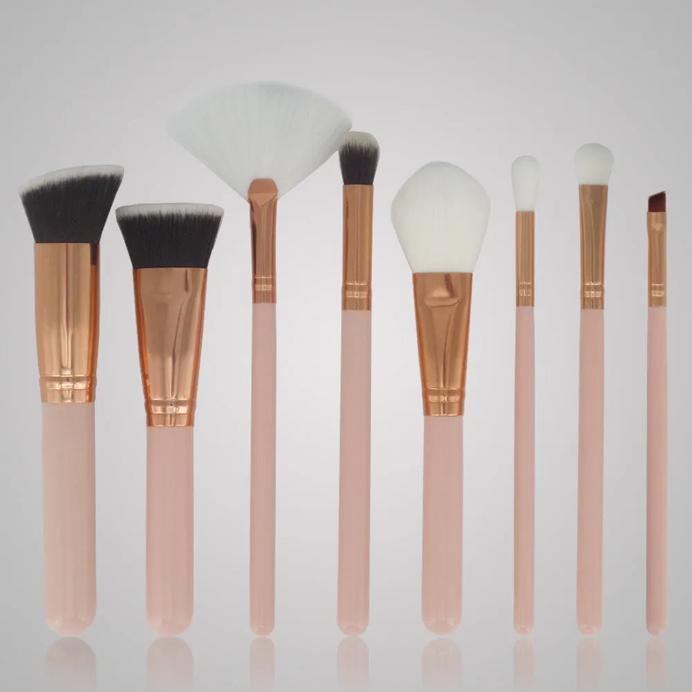 7pcs/8pcs QiBest Professional makeup brushes maquillage rose gold pencil brush eyebrow Foundation make up brushes cosmetics