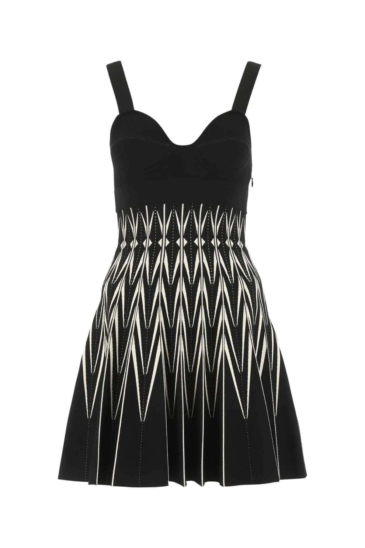 Alexander McQueen V-Neck Pleated Mini Dress