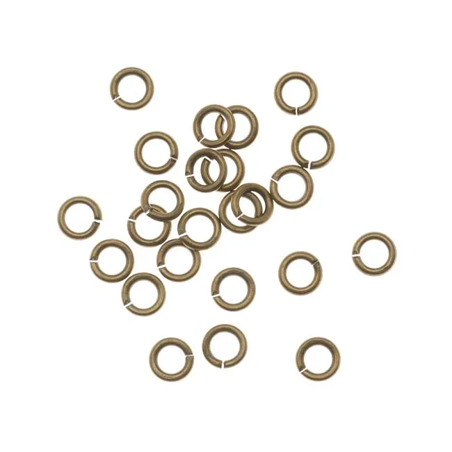 Antiqued Brass Open Jump Rings 4mm 20 Gauge (100 pcs)