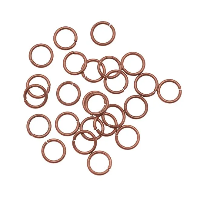 Antiqued Copper Plated Open Jump Rings 8mm (25 pcs)