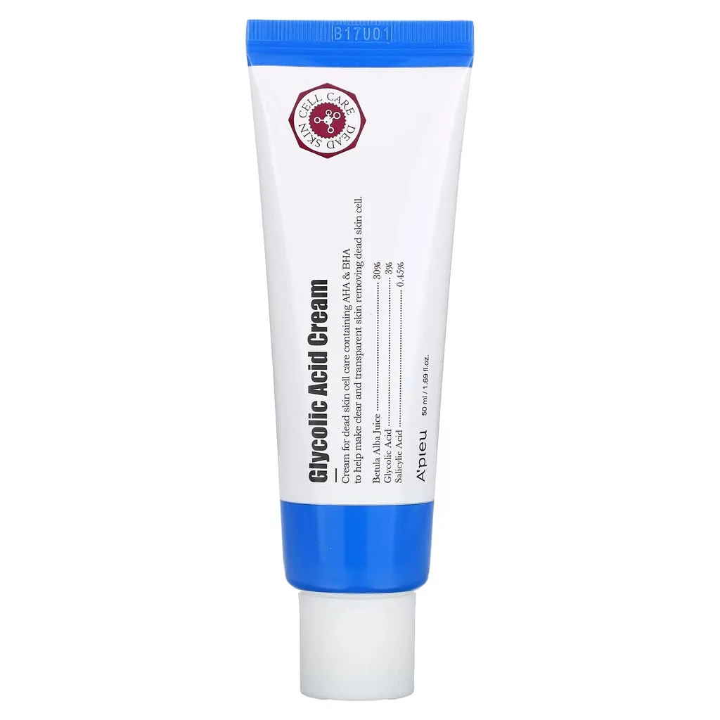 A'pieu Glycolic Acid Cream | Wrinkle Care and Brightening Dry Skin - 50ML