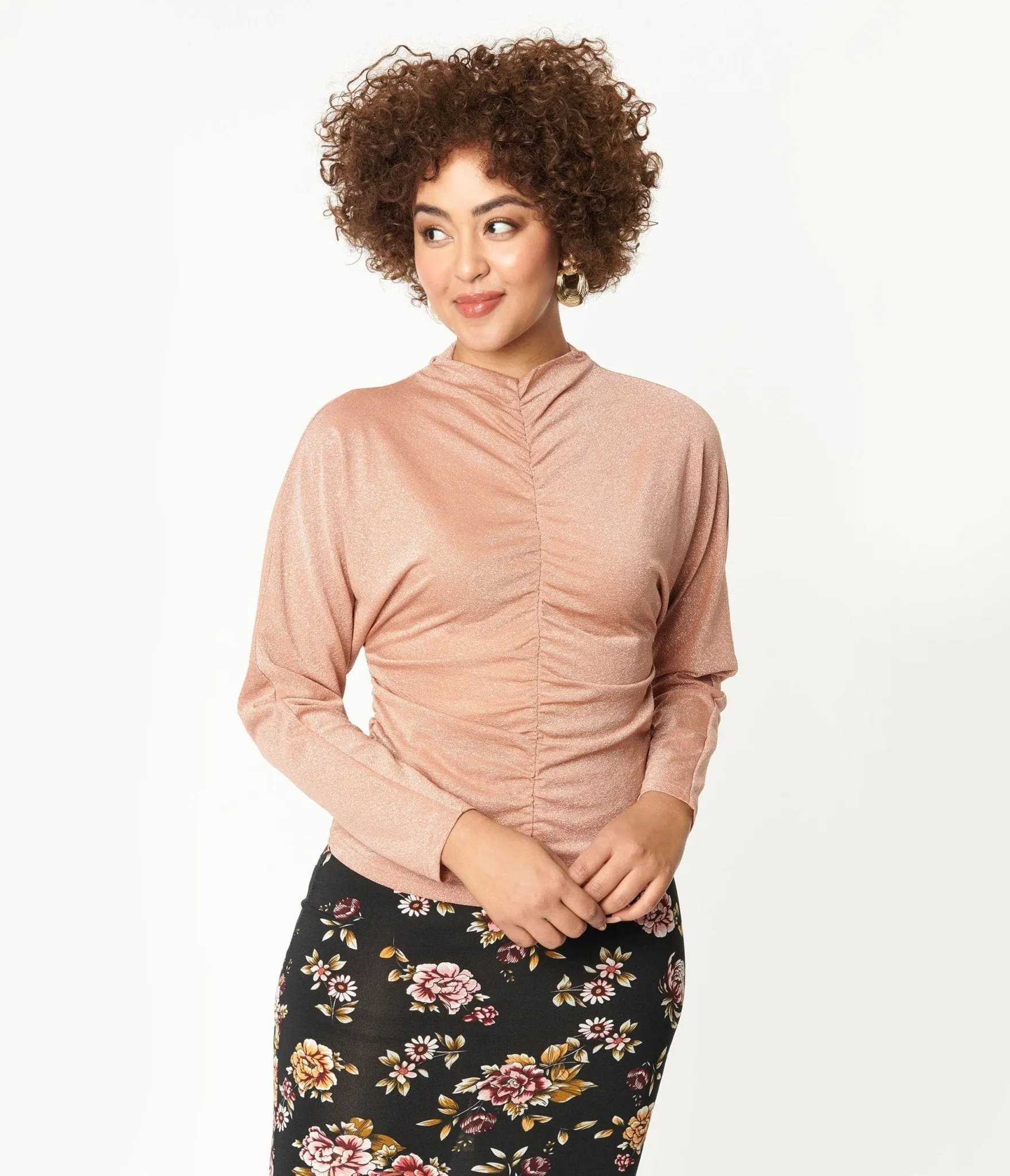 Apricot Blush Sparkle Dolman Top