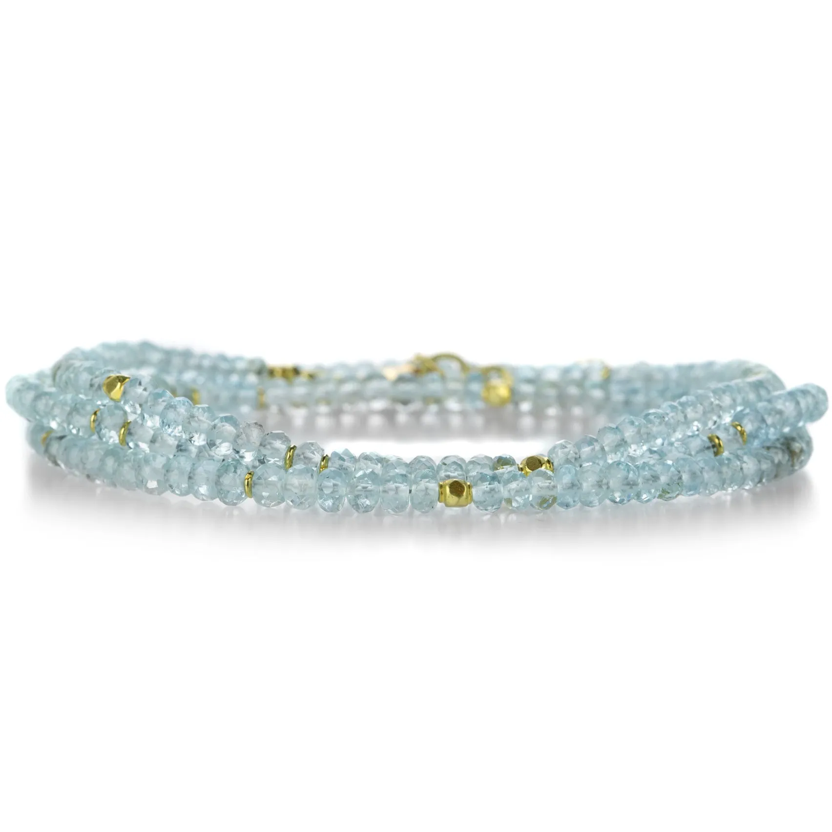 Aquamarine Bead Wrap Bracelet