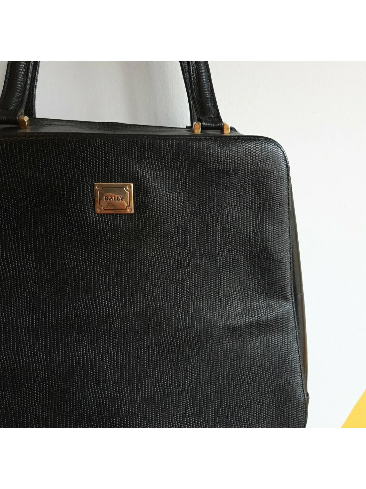 BALLY, black, preloved, leather handbag