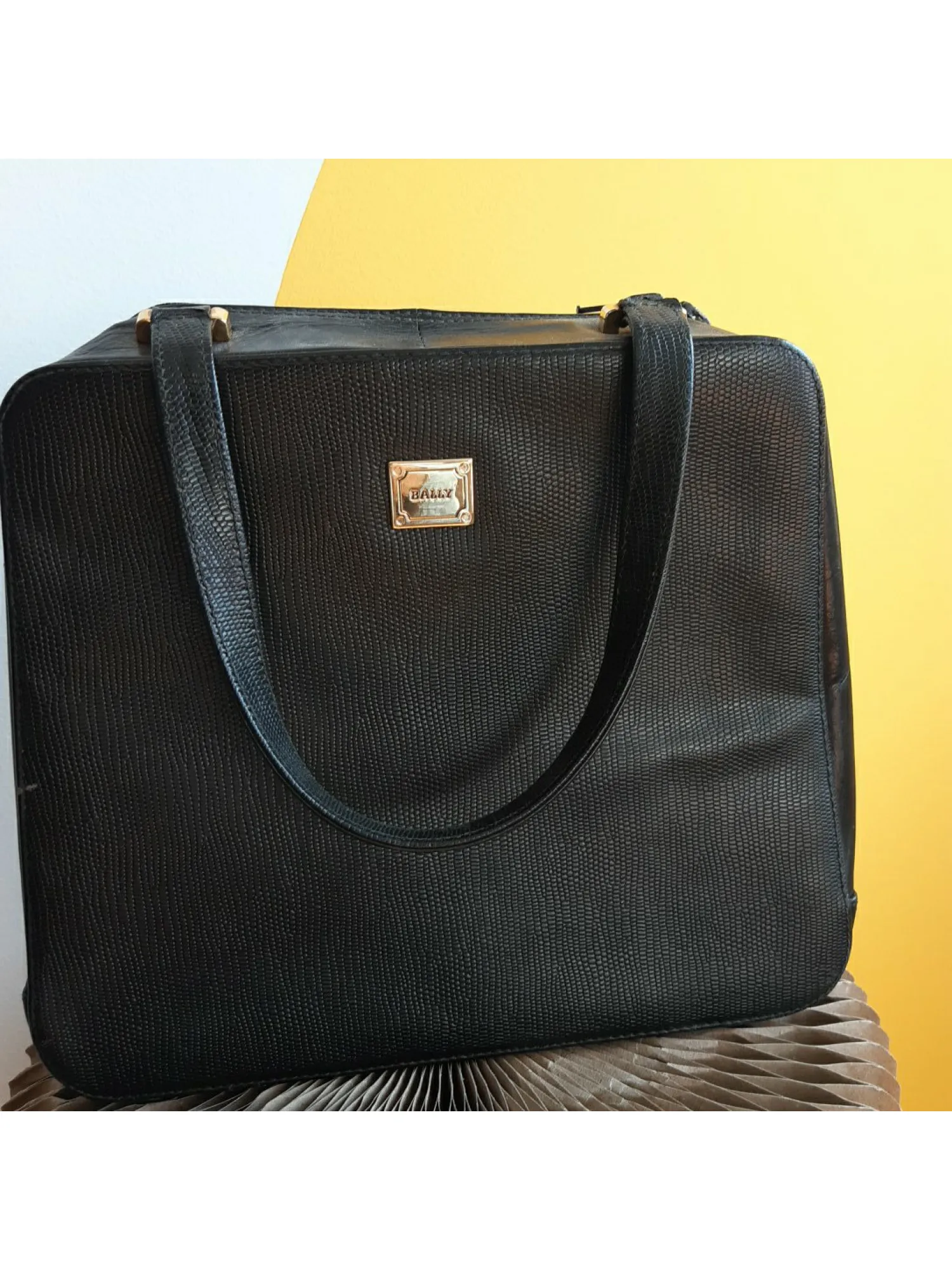 BALLY, black, preloved, leather handbag