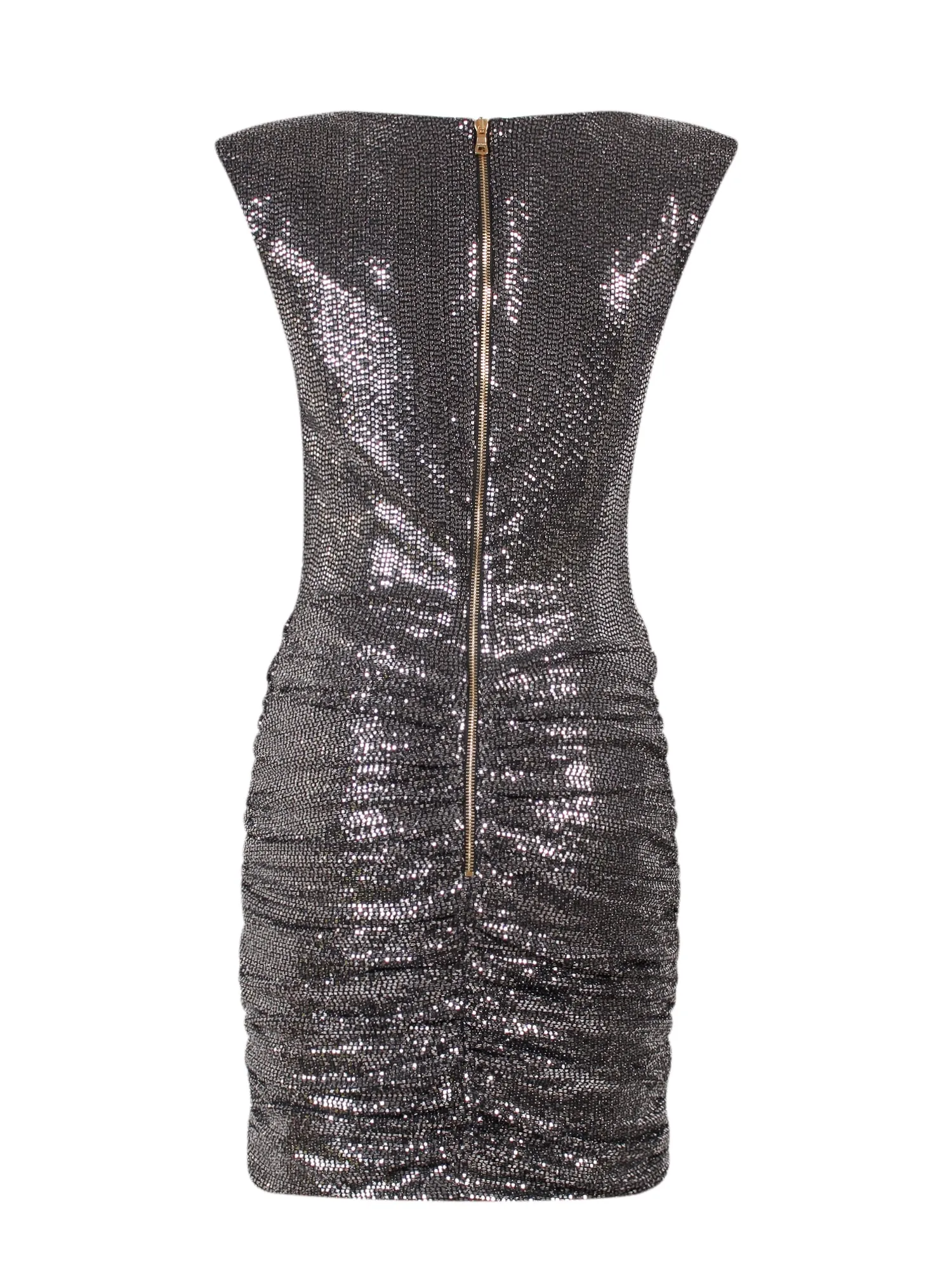 Balmain Ruched Wrap Sleeveless Mini Dress