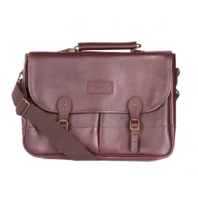 Barbour Leather Briefcase in Dark Brown