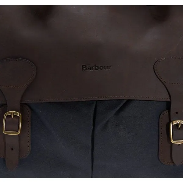 Barbour Mens Wax Leather Briefcase in Navy