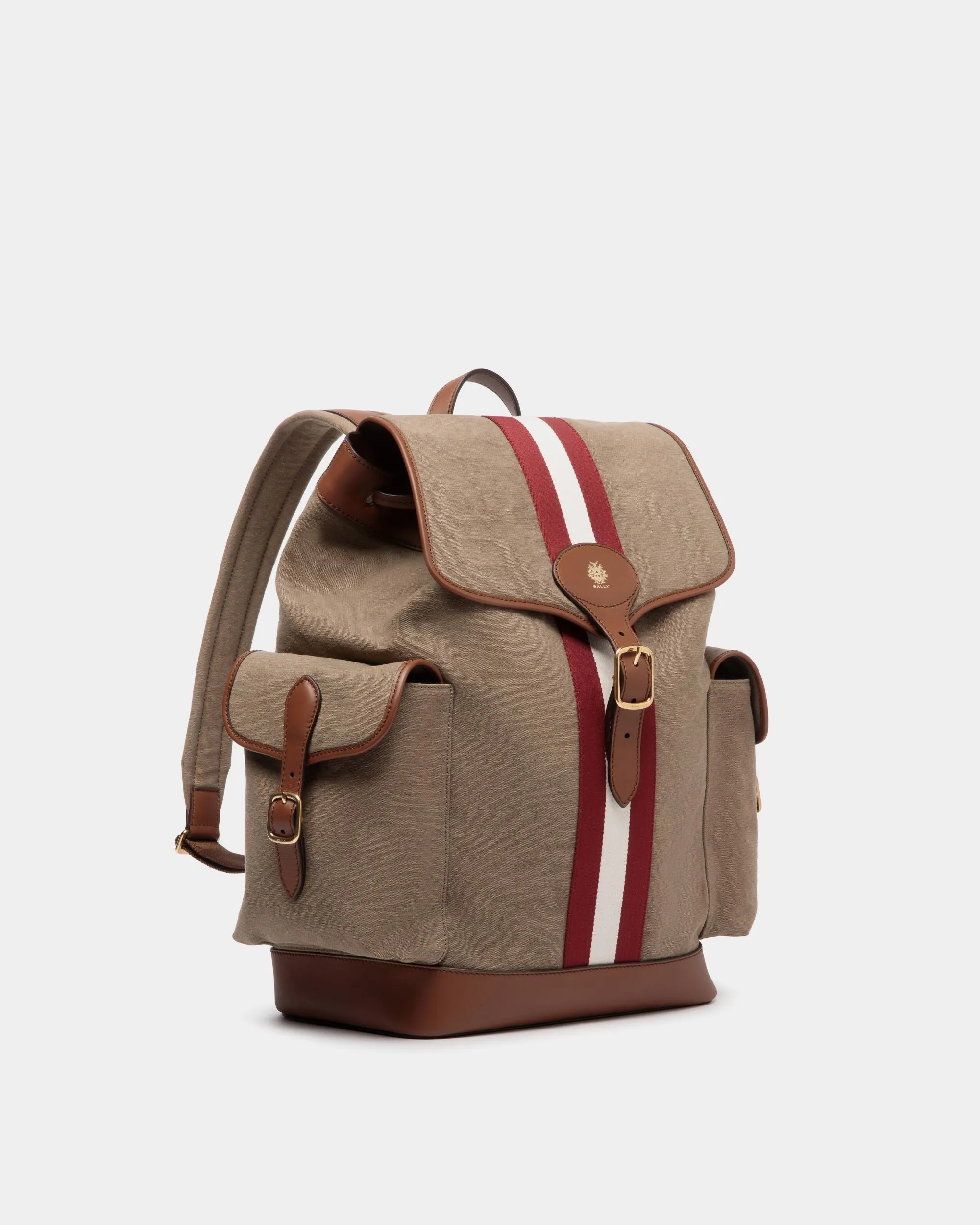 Beckett Backpack In Khaki Cotton Canvas 