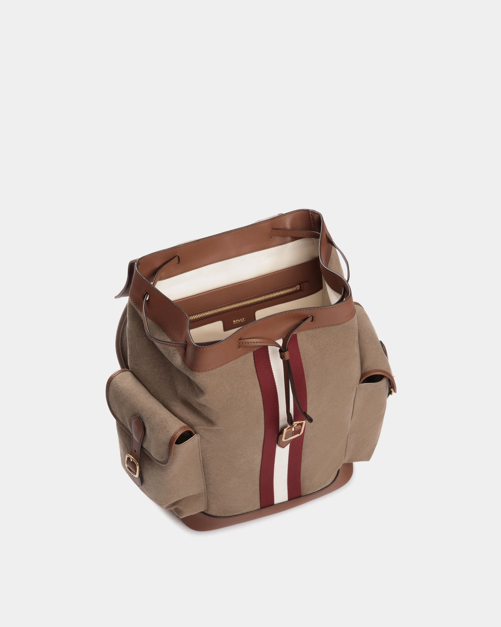 Beckett Backpack In Khaki Cotton Canvas 