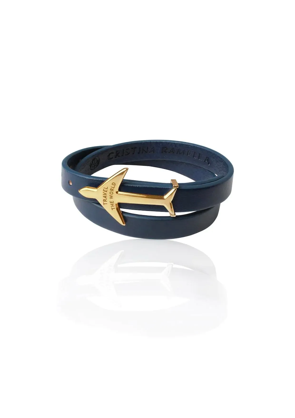 BLUE GOLD Airplane Leather Bracelet