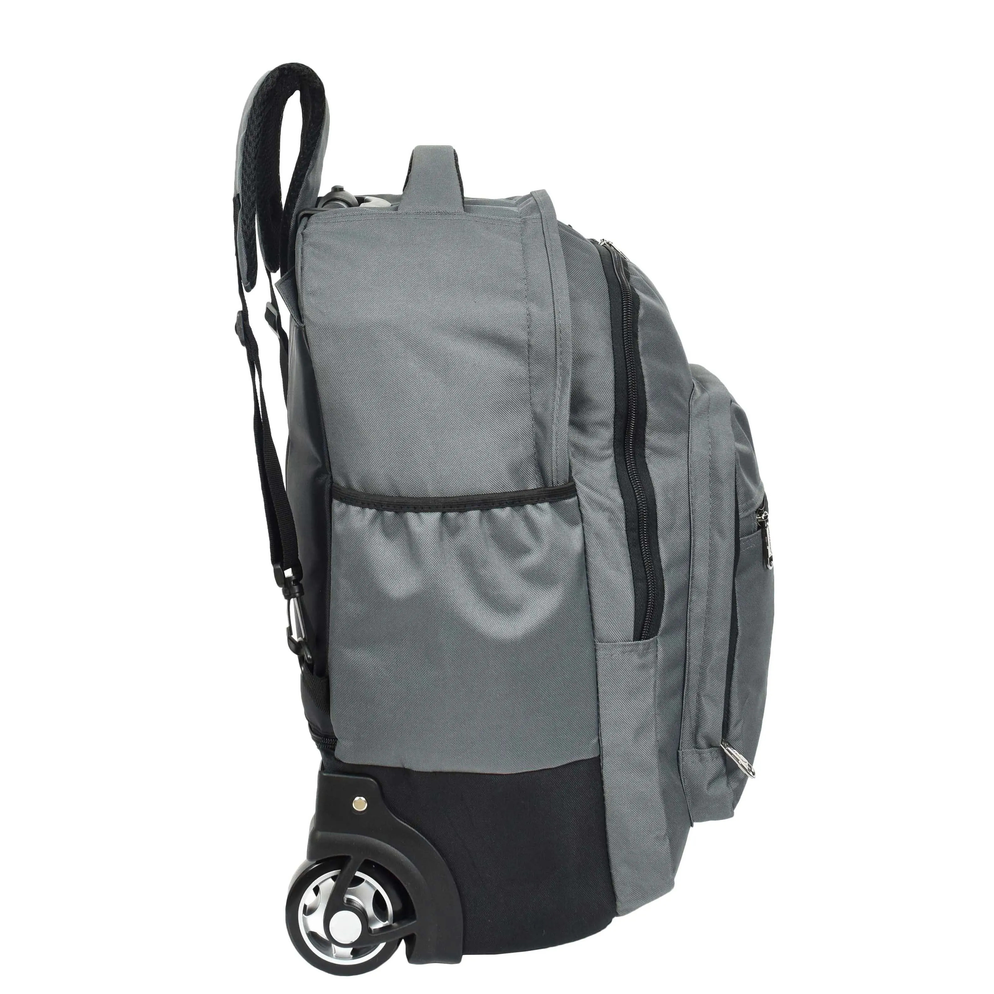 Cabin Size Backpack Wheels Hiking Trekking Telescopic Handle Vulcan Grey