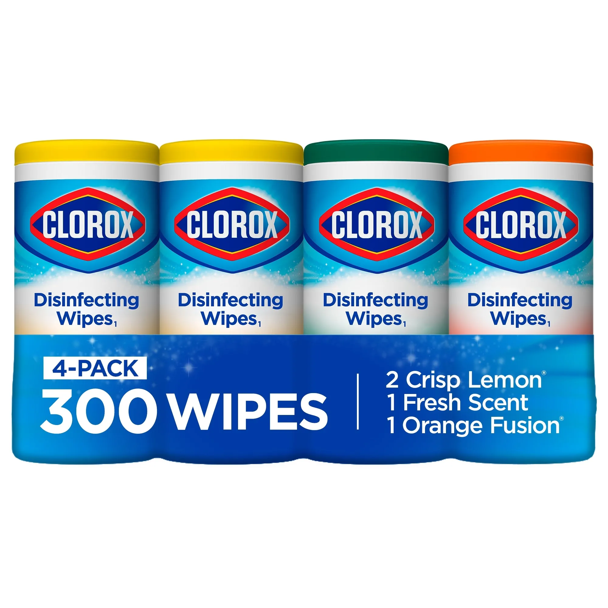 Clorox Disinfecting Wipes (300 Count Value Pack), Bleach Free Cleaning Wipes - 4 Pack - 75 Count Each