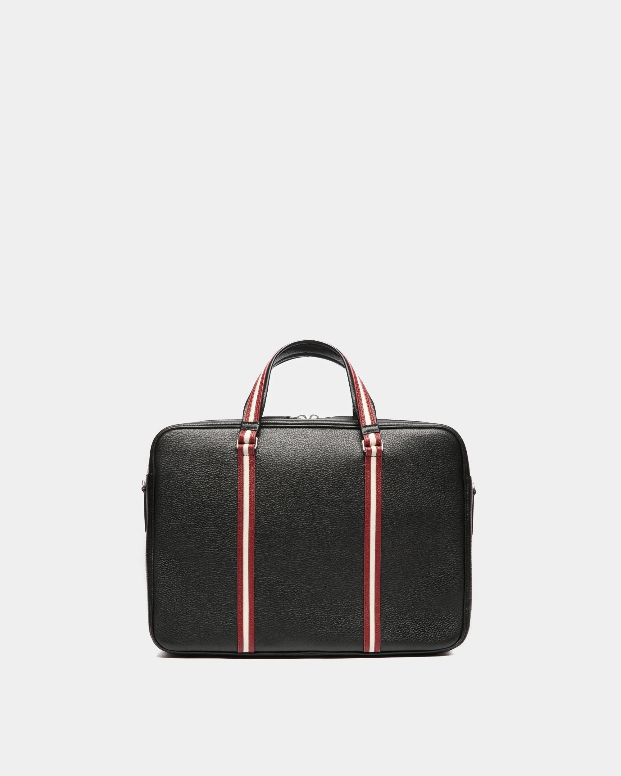 Code Briefcase In Black Grained Leather 