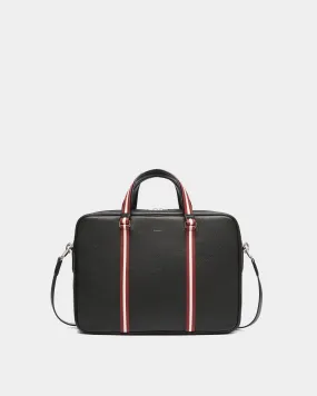 Code Briefcase In Black Grained Leather 