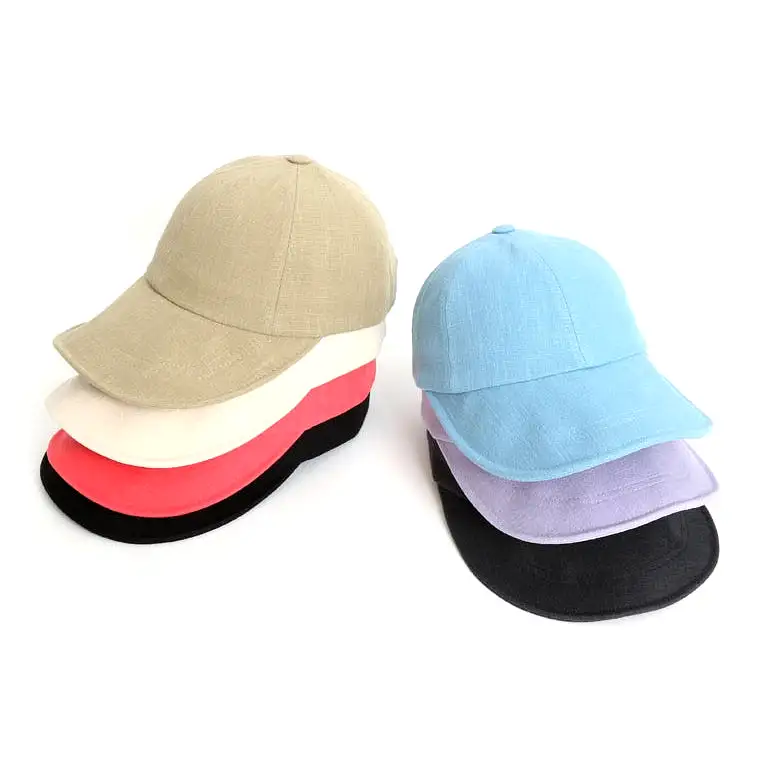 Cool Summer Linen Solid Baseball Caps Hats Velcro Wire Wide Brim Unique Novelty Unisex Mens Womens Adjustable Korean Kpop Style 