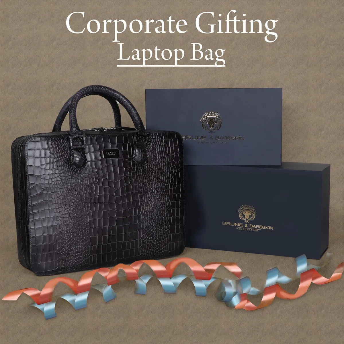 Deep Cut Genuine Corporate Gifting Leather Office Briefcase With Customized Services Bulk Order(Reference Price for 1 Unit)