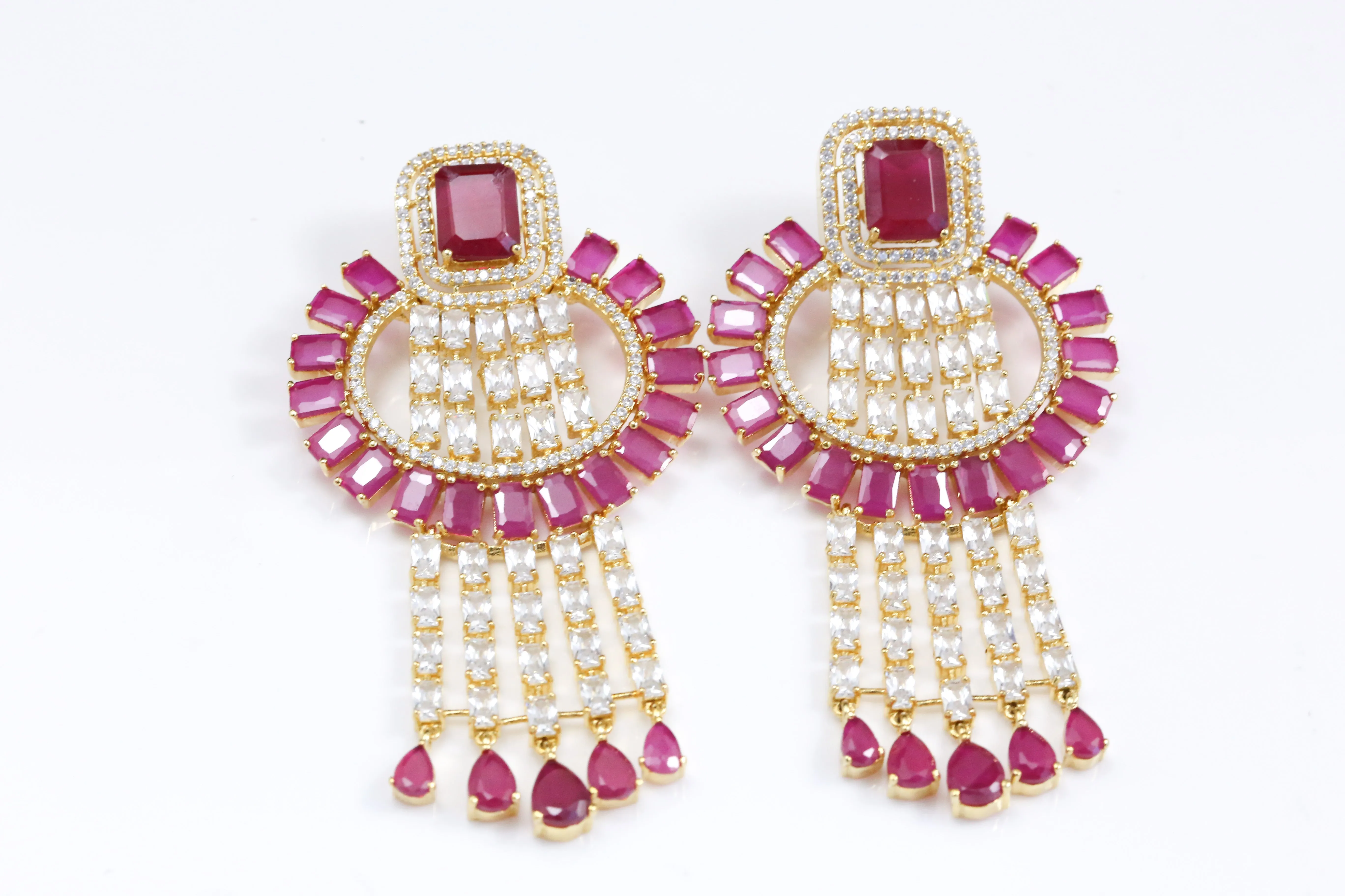 Designer Ruby Chandbaali Earrings