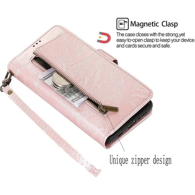 Detachable Flip Folio Zipper Purse Phone Case for Samsung Note 20 Series