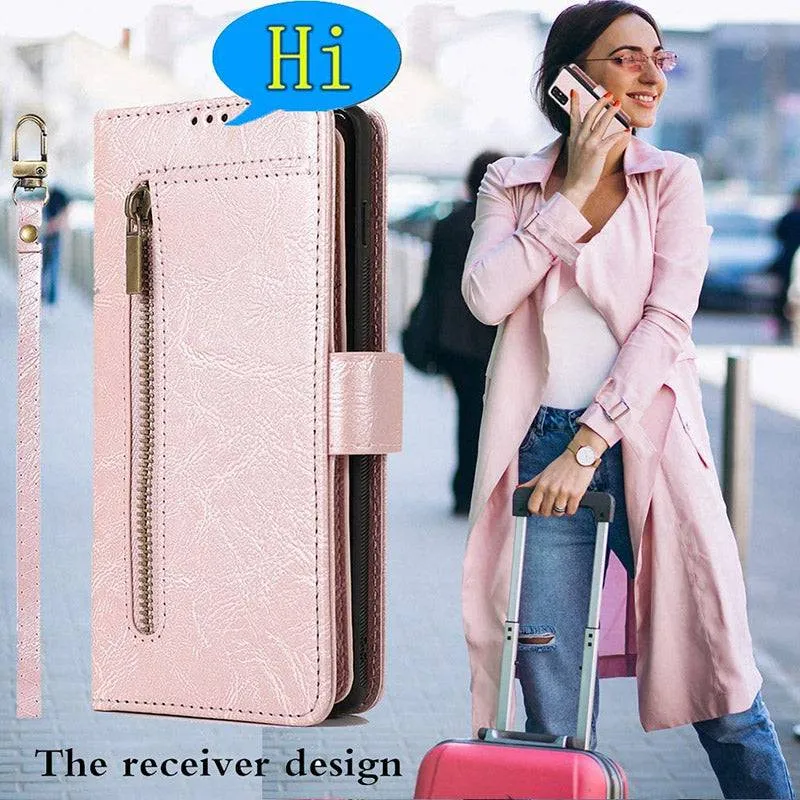 Detachable Flip Folio Zipper Purse Phone Case for Samsung Note 20 Series