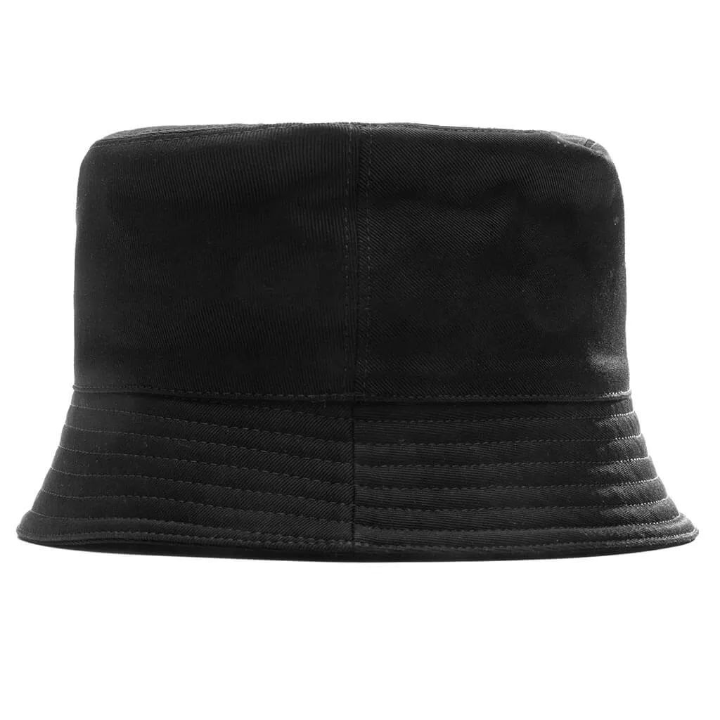 Embroidered Logo Bucket Hat - Black