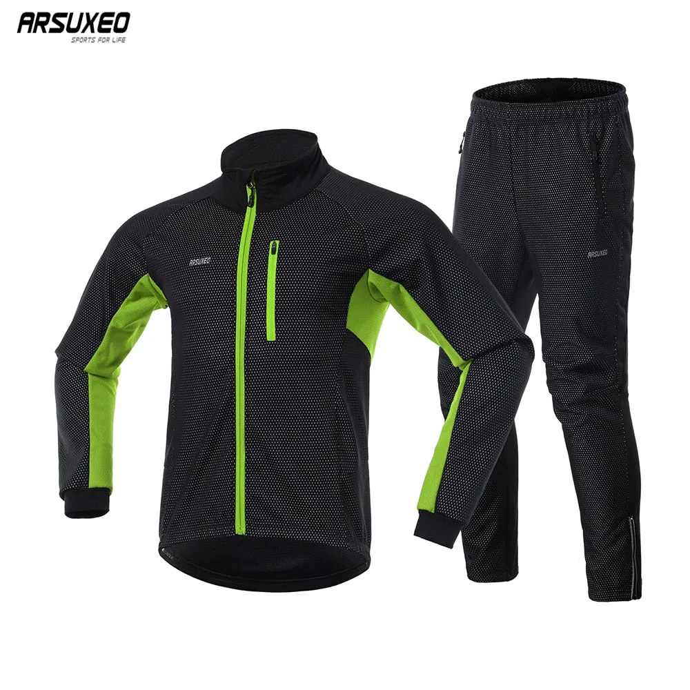 Ensemble hiver de cyclisme veste imperméable et pantalon thermique ARSUXEO - 20AT