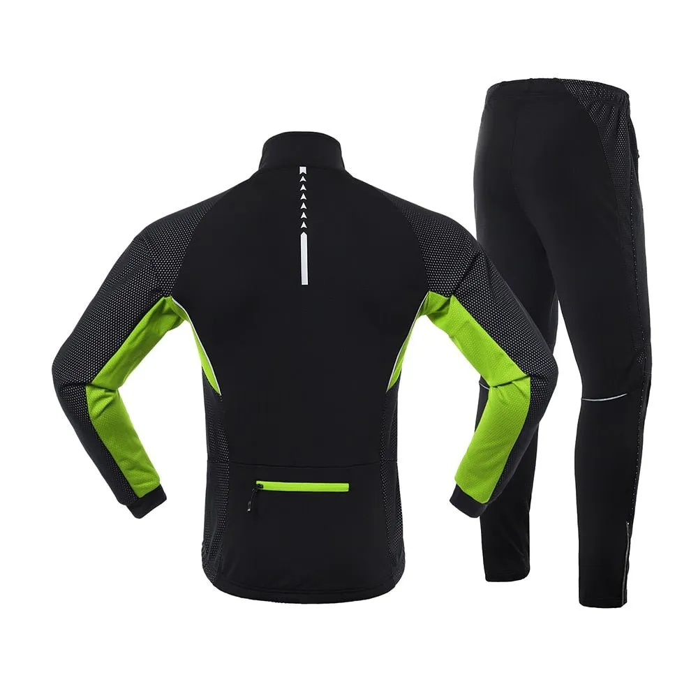 Ensemble hiver de cyclisme veste imperméable et pantalon thermique ARSUXEO - 20AT