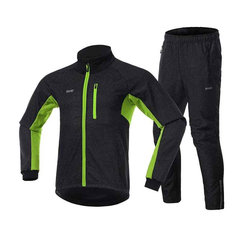 Ensemble hiver de cyclisme veste imperméable et pantalon thermique ARSUXEO - 20AT