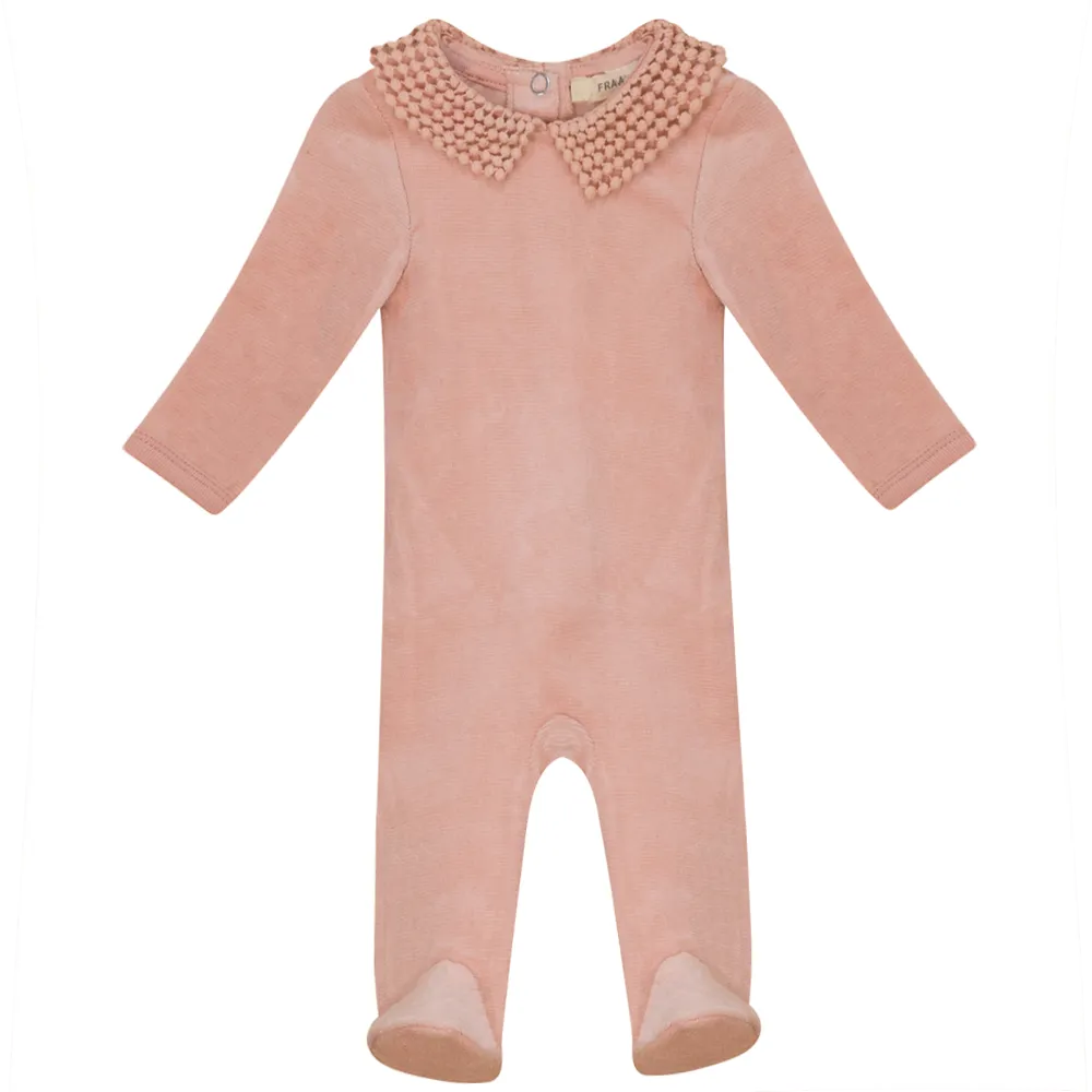 Fragile Blush Mesh Color Velour Stretchie