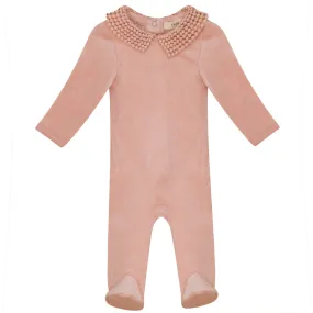 Fragile Blush Mesh Color Velour Stretchie