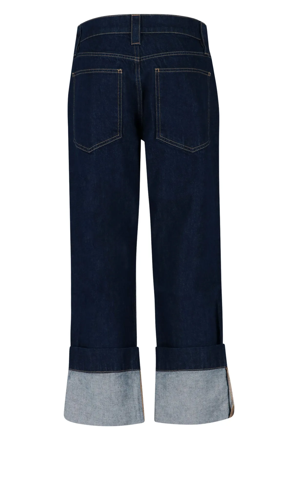 Frame Mid-Rise Turn-Up Hem Jeans