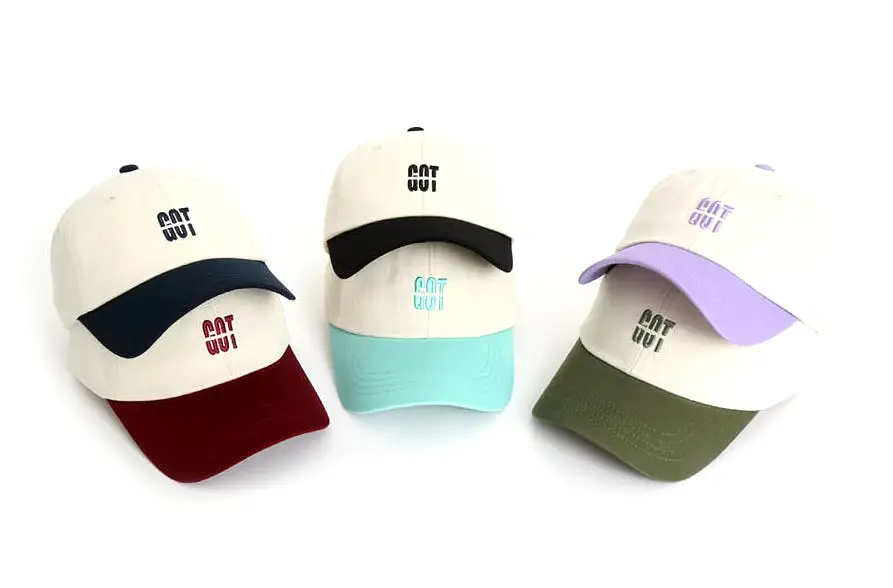 GOT Embroidery Contrast Baseball Caps Color-blocked Hats Unique Novelty Unisex Mens Womens Adjustable Korean Kpop Style Street F