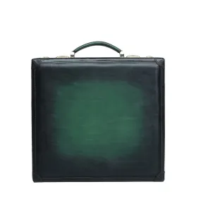 Green Hand Painted Leather 12 Wrist Watch Carry Briefcase by Brune & Bareskin