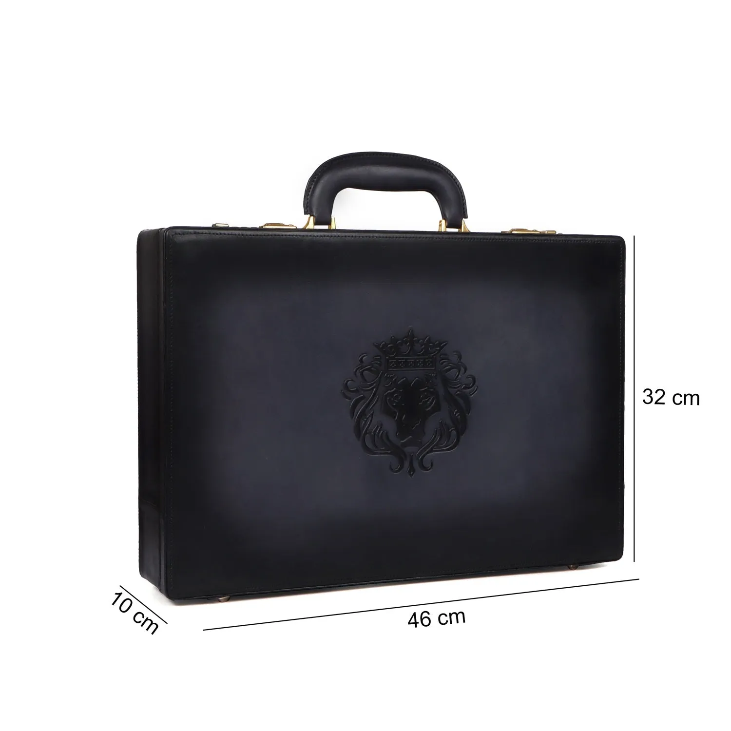 Hand-painted Grey office briefcase in hard case with number lock