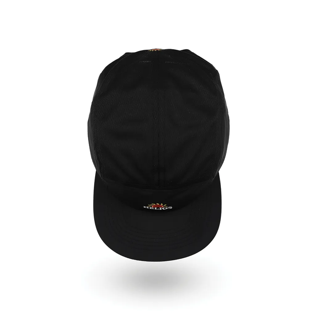 Helios Headwear Ultralight 7 Panel Soft Brim Cap - Black